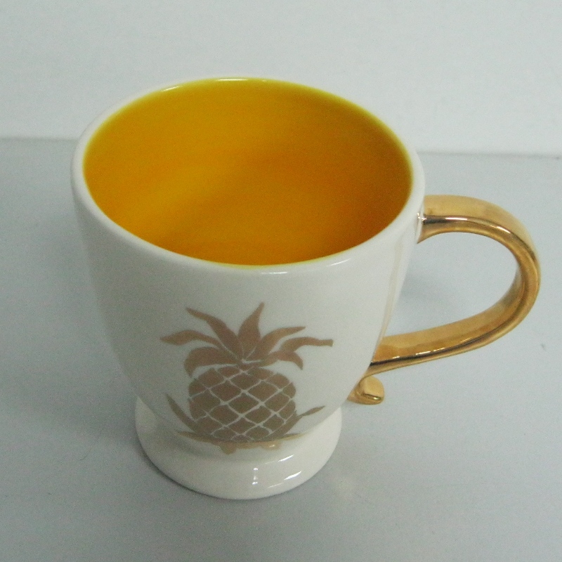 Logo Custom Gold Metallic Decal Promotional Ceramiczny Kubek Kawa